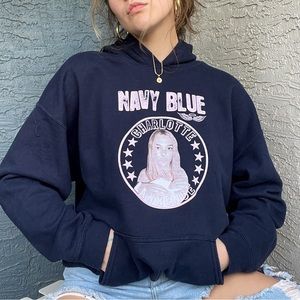 Navy blue Charlotte Lawrence concert hoodie